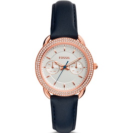 Watch strap Fossil ES4052 Leather Blue 16mm